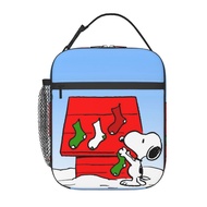 Snoopy Kids Lunch box Insulated Bag Portable Lunch Tote School Grid Lunch Box for Boys Girls