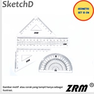 Geometry Ruler Set ZRM ZR4S Ruler Triangle Ruler Protractor