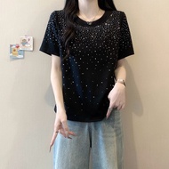 Large Size Women's Clothing Can Wear within 150KG Fat mm Top Design Feel Light Luxury Gypsophila Hot