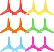 QUARKZMAN 2 mm DC Motor Propeller, 80 mm Fan-Shaped 3-Blade Plastic Propeller for DIY Model Aircraft