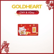 [CNY & Vday Exclusive] Goldheart 0.1G 999 Gold Fortune Cat Gold Bar