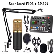 ONEGPLUS - Sound Card F998 Plus BM800 Condenser Microphone for Live Streaming - Laptop, Audio