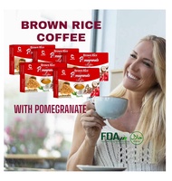 Five Boxes Authentic Brown Rice Coffee Plus Pomegranate Mix Organic Coffee Instant Drinks FDA and Ha