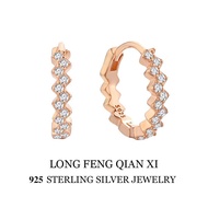 Z Earrings Wave Earrings Letter Full Diamond Korean Version High-End Feeling 925 Silver Lightning Ex