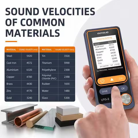 UTG-2 Ultrasonic Thickness Gauge Metal Thickness Tester For Steel Cast Iron 1-300mm Measuring Range 