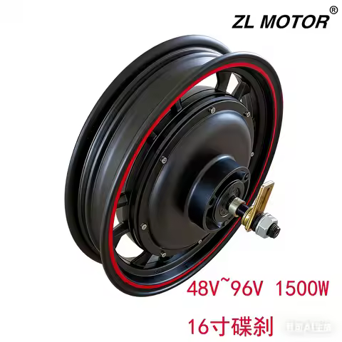 16inch 1500W ZL motor 48V 60V 72V 96V wide voltage e-bike and e-scooter high power hub motor disc br