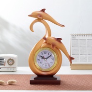 Light Luxury Dolphin Craft Clock Wine Cabinet Decoration Living Room TV Cabinet Entrance Modern Mini