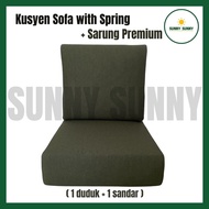 1 Pasang (2 Biji) JKR Span Kusyen Sofa Spring + Sarung Premium