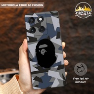 Motorola Edge 60 Softcase 5GFusion with Bape Printing Motif, free strap hp | Motorola Edge 60 fusion