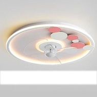 現代吸頂電風扇吊燈（環圈白色-45CM-無極調光-變頻遙控-小米小愛版）