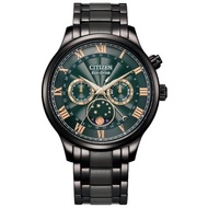 Citizen Eco-Drive Green Dial With Black Stainless Steel Strap Men Watch AP1055-87X