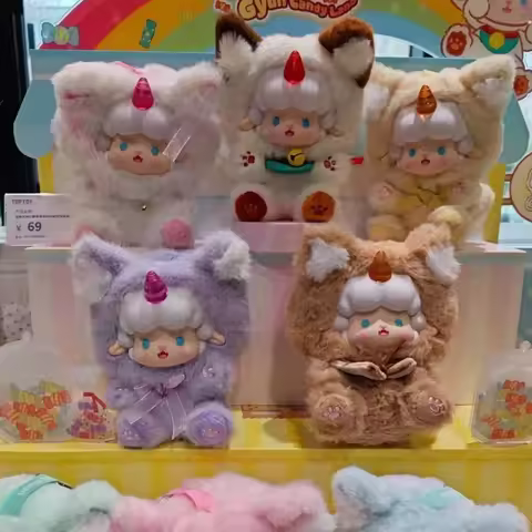 Original Gyun Candy Land Series Vinyl Plush Blind Box Trendy Fluffy Pendent Mystery Box Kawaii Ornam