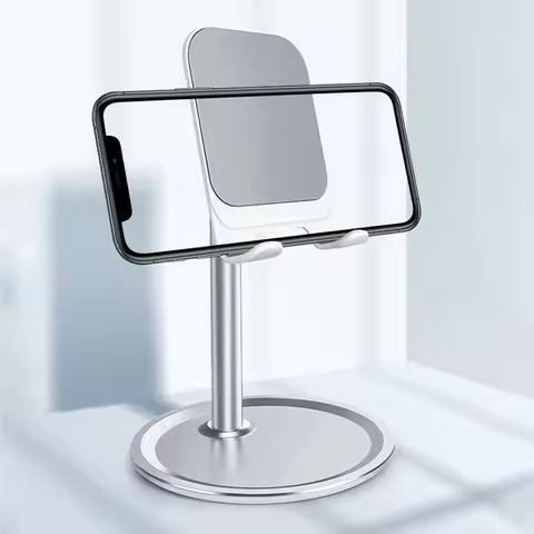 1 Adjustable Desktop Phone and Tablet Stand, Non-Slip Base, Office Accessory, Perfect for Video Call