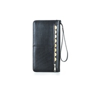 Hiram Genuine Leather Travel Family Passport Handbag Multi Functional Zipper Passport Cover with Wri