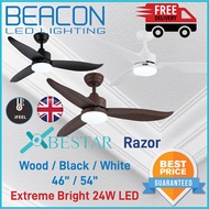 Beacon LED (EXTREME BRIGHT LED) BeStar Razor DC Ceiling Fan with Light 3 Blades 46 / 54 Inch