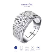 Illuminare-(100% Original) JY-RG05 Men's Ring Moissanite Diamond 1CT Silver S925 Platinum Plating