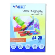 Yasen Glossy Photo Sticker 150,135,90GSM A4
