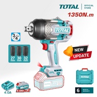 TOTAL Li-ion Impact Wrench 1350NM Brushless Motor + 5.0AH Battery (2 Pcs) + 4.0AhCharger + Socket(3p