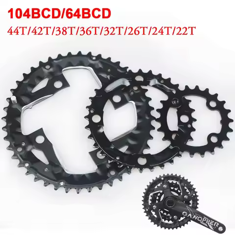 22T/24T/26T/28T/32T/36T/38T/42T/44T for Shimano SRAM 104BCD 64BCD Bicycle Crankset Chainwheel MTB Bi