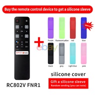 New   RC802V FNR1 For TCL LCDCVoice TV Remote Control 75S434 With Cover