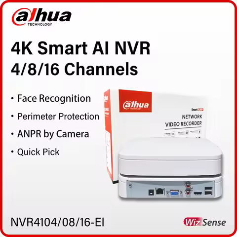 Dahua WizSense 4 8 16 Channels NVR Smart Face Detection SMD CCTV System 4K 16MP Video Recorder NVR41