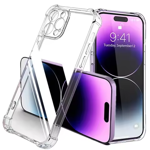 Shockproof Silicone Clear Phone Case for iPhone 13 11 14 Pro Max 12 Mini Lens Protection Back Case f