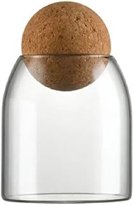 Glass Terrarium with Airtight Wood Lid (Ball Cork) | Closed Terrarium Planter | Clear Glass Bottle J