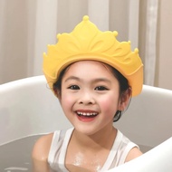 【Customizable】 Baby Adjustable Crown Shampoo Cap Soft Rubber Cartoon Eye And Ear Protection Shower Hat Waterproof Bathing Caps For Children