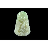 [Disk Crystal] [Auspicious Ruyi] Old Pit Ice Violet Floating Green~Carp Ruyi Carving Pendant BT-14 (