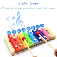 8-Notes Kids Wooden Xylophone Piano Wooden Multi-color Musical Instrument Piano