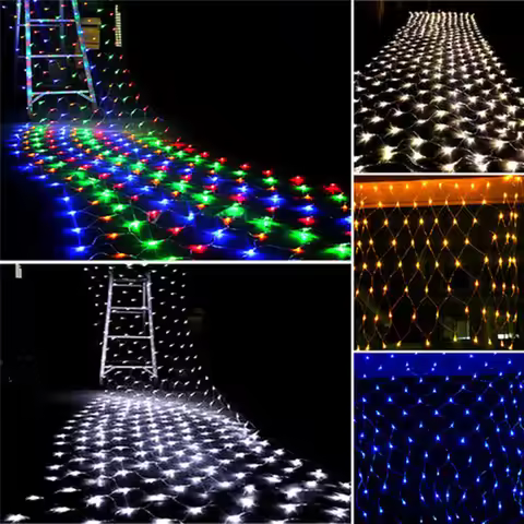 3x2m 1.5mX1.5m Christmas Garlands LED String Christmas Net Lights Fairy Xmas Party Garden Wedding De