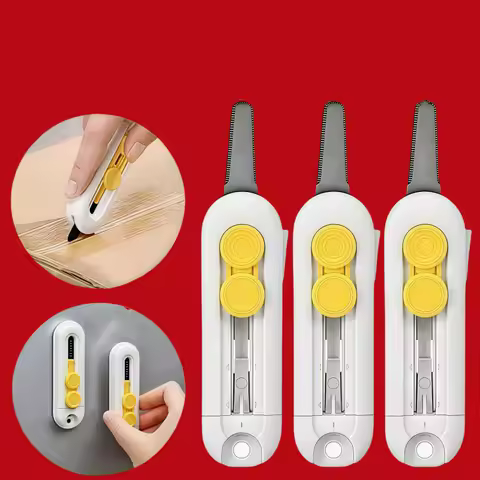 Magnetic Courier Opening Knife Multifunctional Portable Courier Unboxing Knives Retractable Self-loc