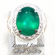 CINCIN BATU AKIK PERMATA ZAMRUD ZAMBIA HQ CUTING RING ALPAKA TERMURAH