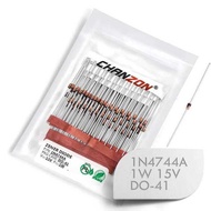 50pcs 1N4744A 1N4744 Power Zener Diode 1W 15V DO-41 (DO-204AL) Axial 1 Watt 15 Volt IN 1N 4744A IN47