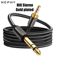 6.35mm To 3.5mm Male to Male Aux Cable For Microphone Karaoke Speaker Guitar Amplifier Mixers CD Mixing console Audio Connector Wire HIFI Stereo Jack Adapter Auxiliary Cord Long
