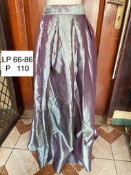 Rok Panjang Wanita Long Maxi Skirt Bahan Licin Warna Bunglon Silver Pinggang Belakang Karet - prelov