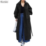 ZANZEA Women's Casual Korean Street Fashion Trench Coat with Lantern Sleeves