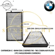 CAFBME36-C - BMW E36 ( 3 SERIES '90 - '98 ) CABIN AIR FILTER ( CARBON ) 64111393489