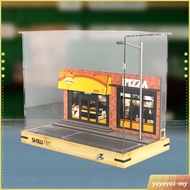 [YoyoyocfMY] 1/32 Scale Pizza Shop Diorama Model Scene Parking Garage Diorama Scenes Parking Lot