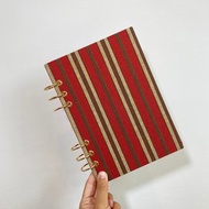 橘黃條紋 - A5 / A6 6孔活頁本 封面可水洗 無時效 行事曆 手帳