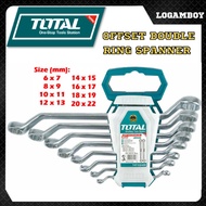 TOTAL DOUBLE RING SPANNER OFFSET SPANNER SPANAR WRENCH 6MM 7MM 8MM 10MM 12MM 14MM 20MM 22MM 18MM 17M