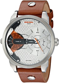Diesel Mini Daddy Silver Dial Brown Leather Mens Watch DZ7309