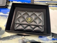 23P Chanel black heart Wallet 愛心琺瑯 心型扣 銀包 卡片包