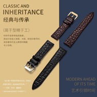 Watch with men's and women's leather strap pin buckle substitute Tissot Longines Casio King crocodile leather strap