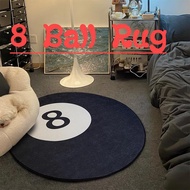 8-Ball Rug Soft Anti-Slip Carpet for Bedroom & Living Room Black & White Decor