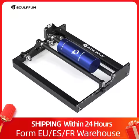 SCULPFUN Laser Rotary Roller Laser Engraver Y-axis Roller 360° Rotating for 6-150mm Engraving Diamet