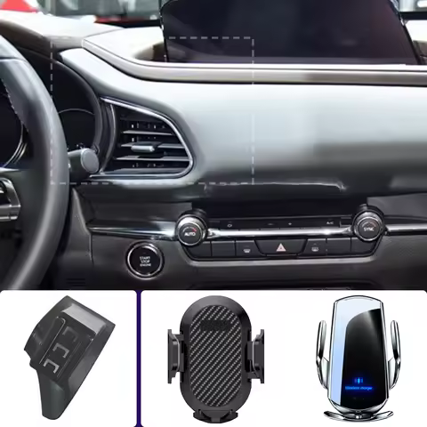 Car Phone Holder For Mazda CX-30 CX30 CX 30 2021 2022 2023 Mobile Phone Mounts Car Wireless Charging
