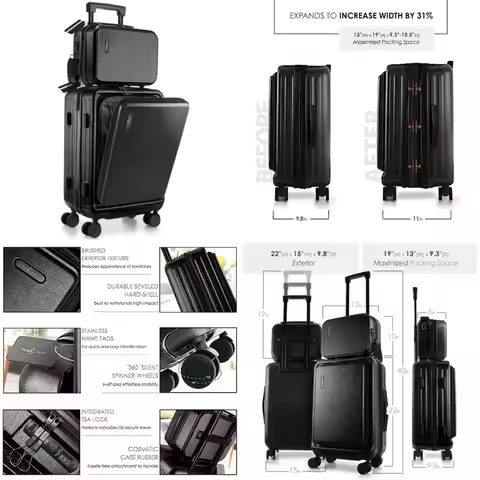ch Carry On Luggage 22x14x9 Airle Approved, Carry On Suitcase with Wheels, Hard-shell Luggage, Durab