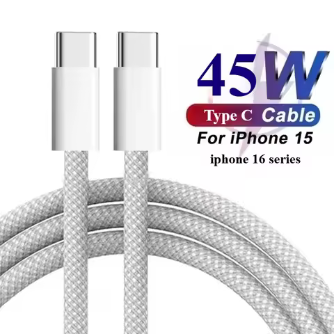 PD 45W Type C to Type C Charging Cable Fast Charging Cable Type C For iPhone 16 15 Pro Xiaomi Samsun