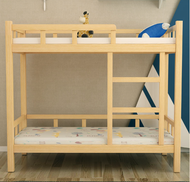 170x70x140cm KID CHILDREN DOUBLE DECKER WITHOUT MATTRESS wooden bed japanese premium king bases cheap queen size king single home house thick pine australia simple modern Frame child small kecil furniture bedroom katil Besi dua Steel Bed Frame simple tren